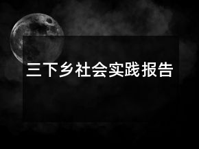 三下鄉(xiāng)社會實(shí)踐報告