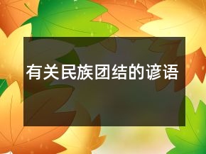 有關民族團結的諺語