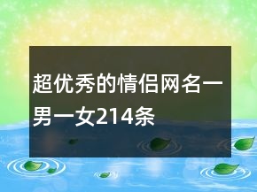 超優(yōu)秀的情侶網(wǎng)名一男一女214條