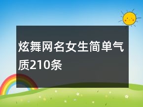 炫舞網(wǎng)名女生簡單氣質(zhì)210條