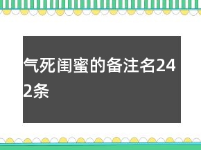 氣死閨蜜的備注名242條