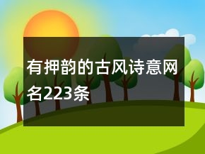 有押韻的古風(fēng)詩意網(wǎng)名223條