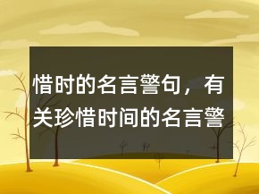 惜時(shí)的名言警句，有關(guān)珍惜時(shí)間的名言警句215條