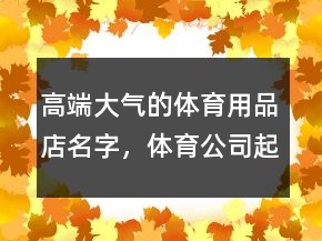 高端大氣的體育用品店名字，體育公司起名大全集200條