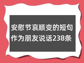 安慰節(jié)哀順變的短句作為朋友說(shuō)話238條