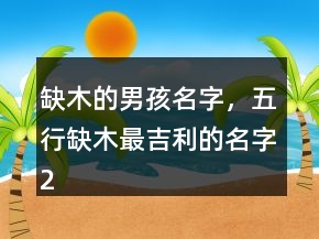 缺木的男孩名字，五行缺木最吉利的名字238條
