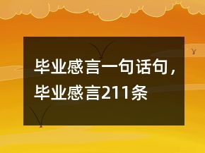 畢業(yè)感言一句話(huà)句，畢業(yè)感言211條