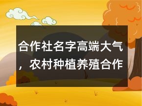 合作社名字高端大氣，農(nóng)村種植養(yǎng)殖合作社起名214條