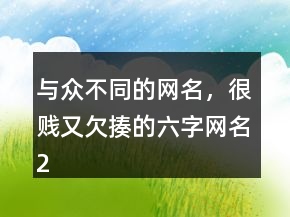 與眾不同的網(wǎng)名，很賤又欠揍的六字網(wǎng)名213條