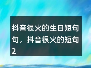 抖音很火的生日短句句，抖音很火的短句246條