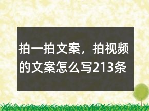 拍一拍文案，拍視頻的文案怎么寫213條