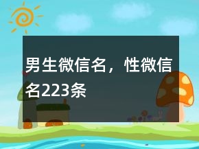 男生微信名，性微信名223條
