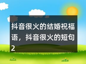 抖音很火的結(jié)婚祝福語，抖音很火的短句207條