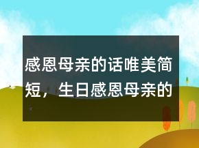 感恩母親的話唯美簡短，生日感恩母親的話220條