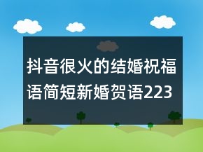 抖音很火的結(jié)婚祝福語簡短新婚賀語223條