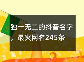 獨(dú)一無(wú)二的抖音名字，最火網(wǎng)名245條
