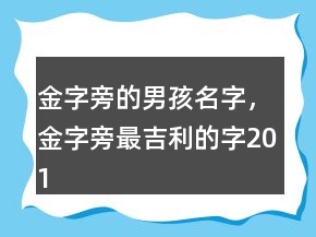 金字旁的男孩名字，金字旁最吉利的字201條
