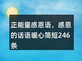 正能量感恩語(yǔ)，感恩的話語(yǔ)暖心簡(jiǎn)短246條