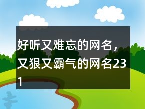 好聽(tīng)又難忘的網(wǎng)名，又狠又霸氣的網(wǎng)名231條