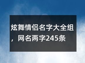 炫舞情侶名字大全組，網(wǎng)名兩字245條