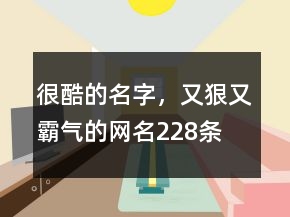 很酷的名字，又狠又霸氣的網(wǎng)名228條