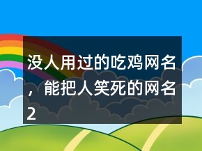 沒(méi)人用過(guò)的吃雞網(wǎng)名，能把人笑死的網(wǎng)名231條