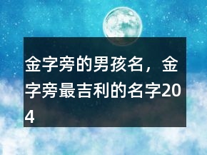 金字旁的男孩名，金字旁最吉利的名字204條