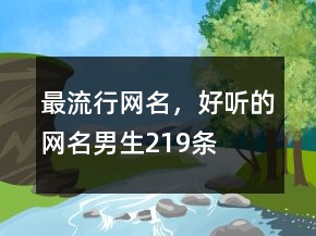 最流行網(wǎng)名，好聽的網(wǎng)名男生219條