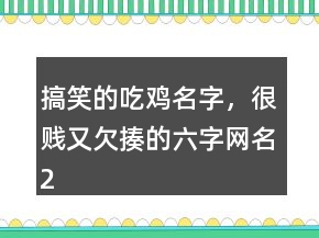 搞笑的吃雞名字，很賤又欠揍的六字網(wǎng)名228條