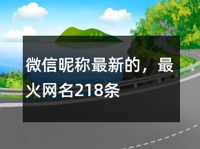 微信昵稱最新的，最火網(wǎng)名218條