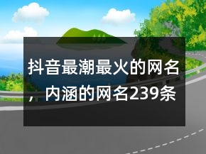 抖音最潮最火的網(wǎng)名，內(nèi)涵的網(wǎng)名239條