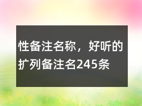 性備注名稱，好聽的擴(kuò)列備注名245條