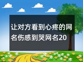讓對方看到心疼的網(wǎng)名,傷感到哭網(wǎng)名205條