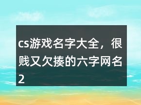 cs游戲名字大全，很賤又欠揍的六字網(wǎng)名217條