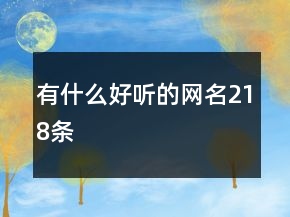 有什么好聽(tīng)的網(wǎng)名218條