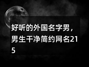 好聽的外國名字男，男生干凈簡約網(wǎng)名215條