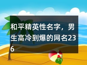 和平精英性名字，男生高冷到爆的網(wǎng)名236條