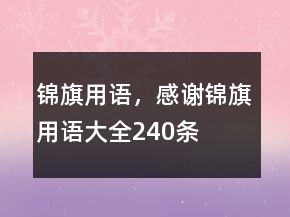 錦旗用語(yǔ)，感謝錦旗用語(yǔ)大全240條