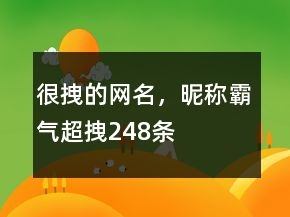 很拽的網(wǎng)名，昵稱霸氣超拽248條