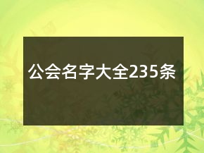 公會(huì)名字大全235條