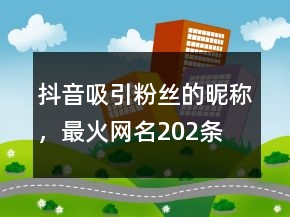 抖音吸引粉絲的昵稱，最火網(wǎng)名202條