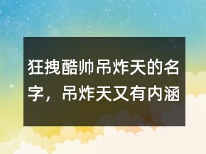 狂拽酷帥吊炸天的名字，吊炸天又有內(nèi)涵的網(wǎng)名212條