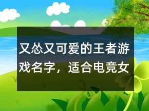 又慫又可愛(ài)的王者游戲名字，適合電競(jìng)女孩的網(wǎng)名200條