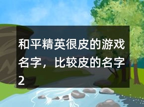 和平精英很皮的游戲名字，比較皮的名字228條