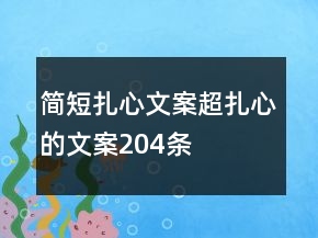 簡(jiǎn)短扎心文案超扎心的文案204條