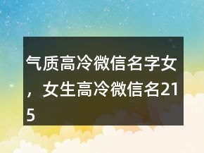 氣質(zhì)高冷微信名字女，女生高冷微信名215條