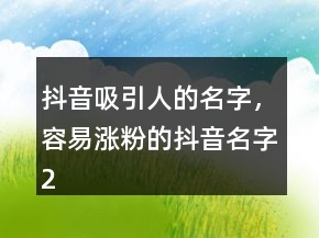抖音吸引人的名字，容易漲粉的抖音名字220條