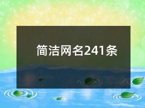 簡潔網(wǎng)名241條