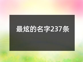 最炫的名字237條