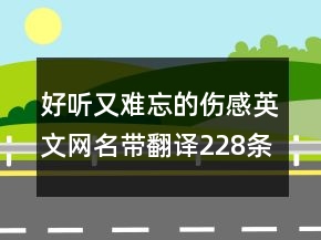 好聽又難忘的傷感英文網(wǎng)名帶翻譯228條